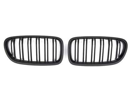 SUITABLE FOR BMW 5 SERIES F10 F11 RADIATOR GRILLE DOUBLE STRIPE MATT BLACK 