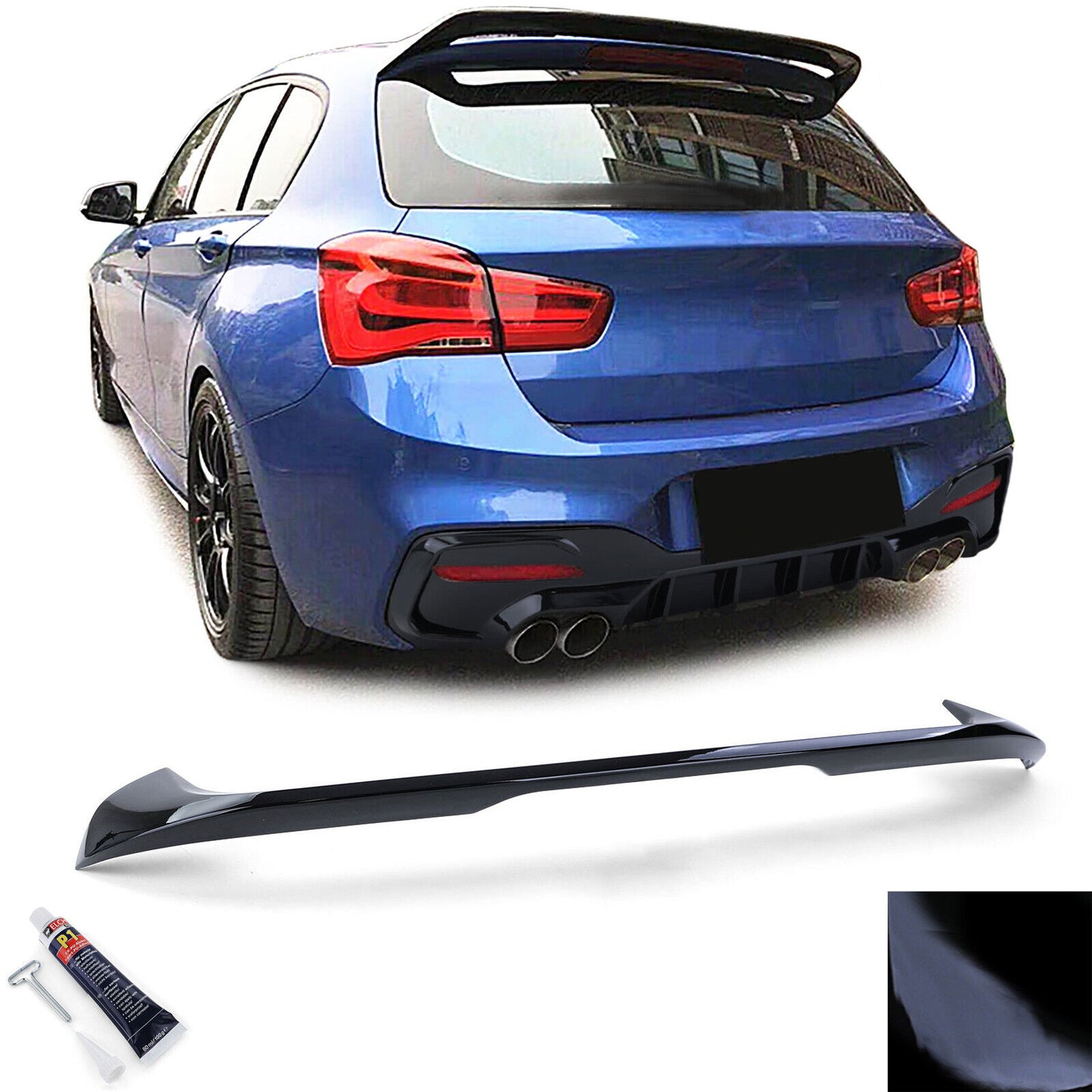 Spoiler posteriore sul tetto look sportivo nero lucido adatto per BMW Serie 1 F2