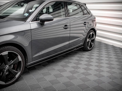 💕  Sotto minigonne  adatto per   AUDI A3 SPORTBACK 8V nero lucido 💕