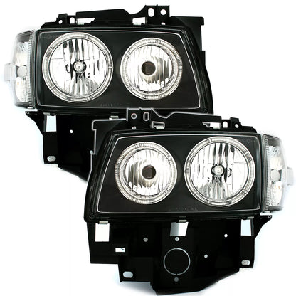🔥Fari Angel Eyes per VW T4 96-03 Autobus Multivan vettura anteriore lunga neri