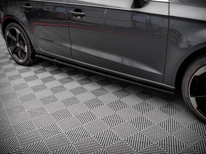 💕  Sotto minigonne  adatto per   AUDI A3 SPORTBACK 8V nero lucido 💕