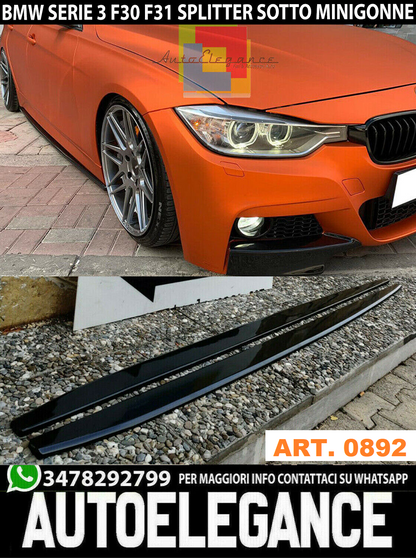 BMW SERIE 3 F30 F31 SPLITTER SOTTO MINIGONNE LATERALI SOTTOPORTA SPORT LAME