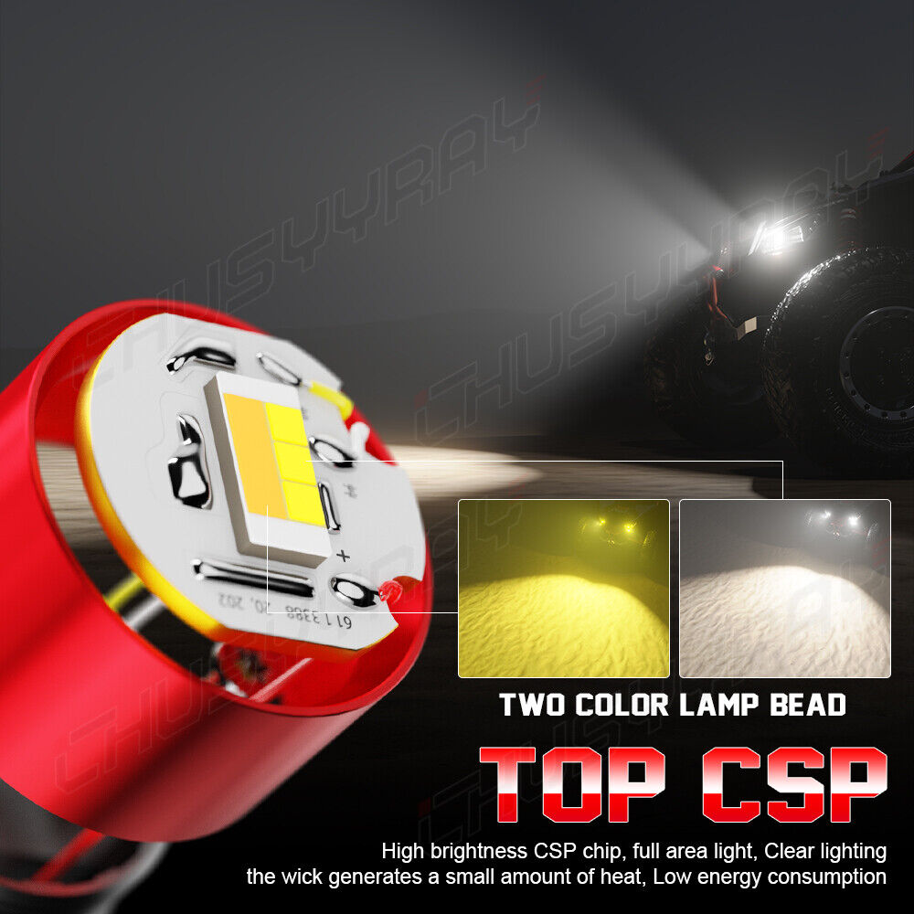 For Yamaha YFZ450 YFZ 450 YFZ450R LED 2004-2019 2020 2021 White Headlight Bulb 