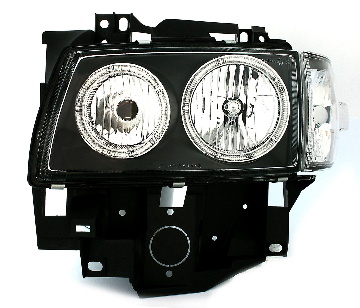 Angel Eyes Headlight for VW T4 96-03 Bus Multivan Front Long Black 