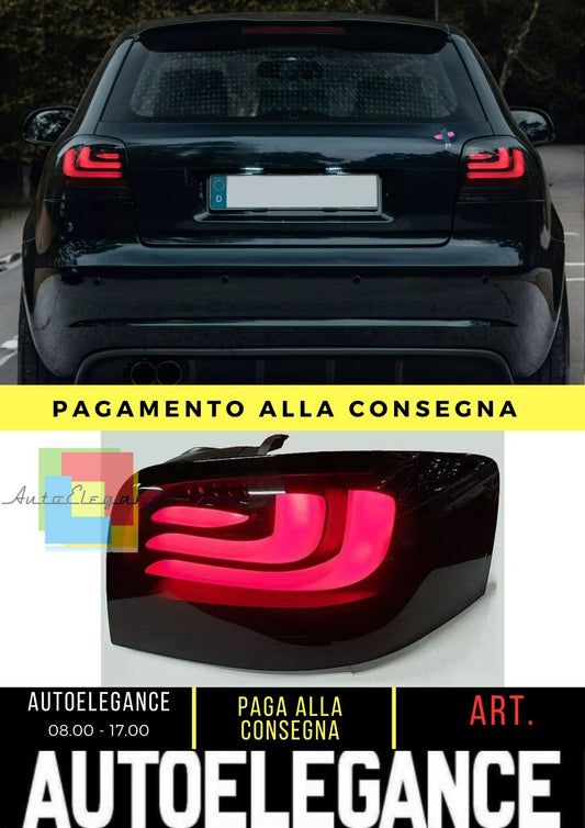 FARI POSTERIORI A LED per AUDI A3 8P 2003-2012 SOLO 3 PORTE - FUME