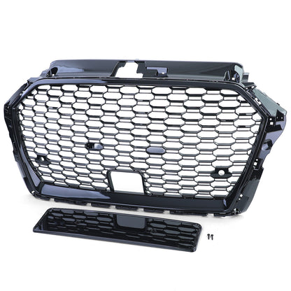 Griglia sportiva Griglia a nido d'ape nera lucida compatibile per Audi A3 8V 16-20 con ACC