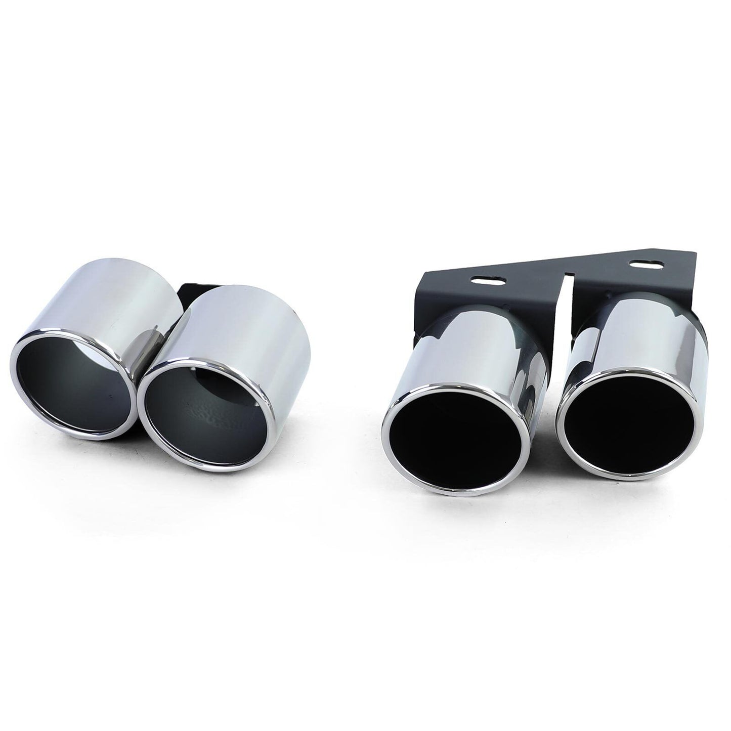 Terminali di scarico duplex 4 copritubi in acciaio inox aftermarket compatibile con Audi A4 2.0 B9 da 15