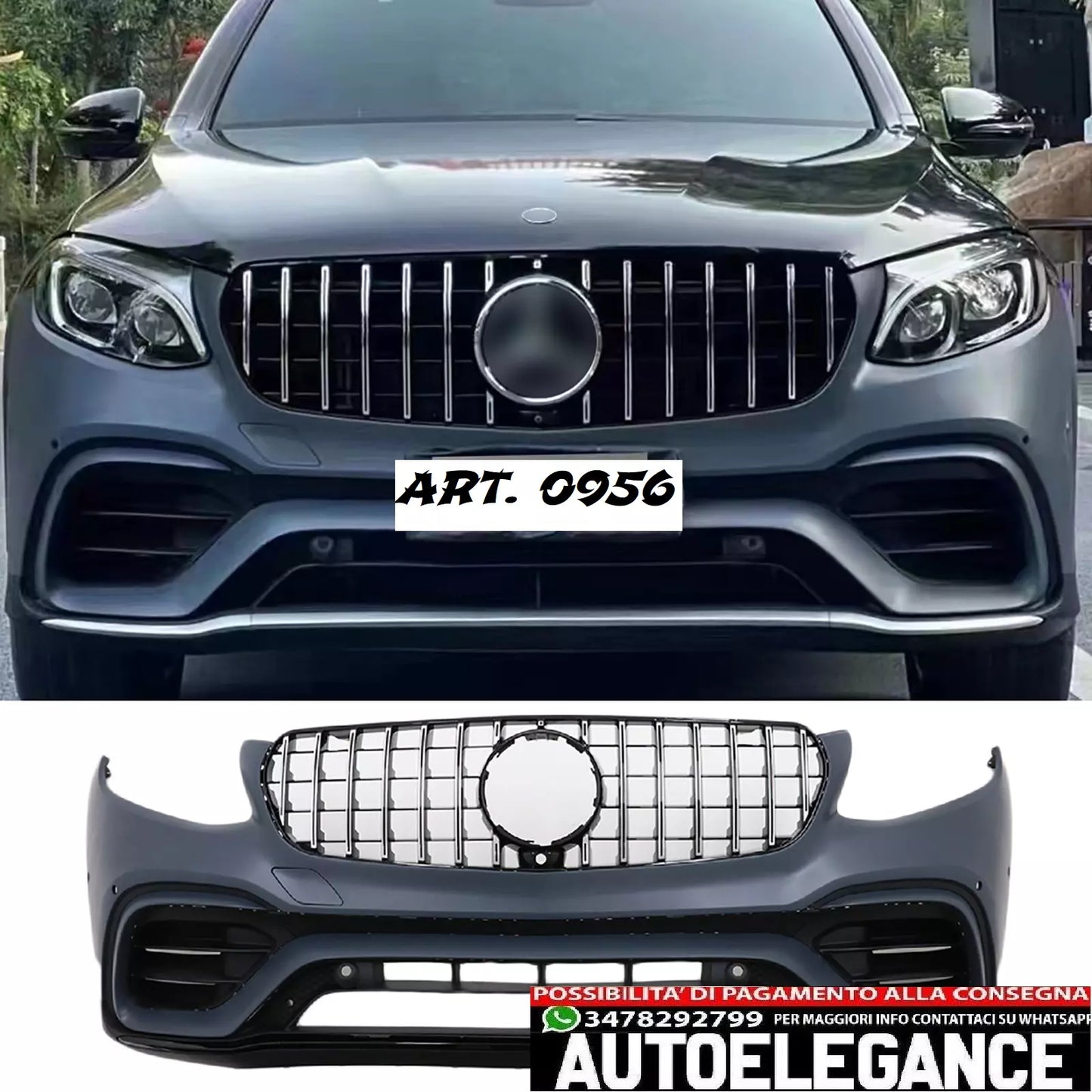 0956 Paraurti sportivo anteriore per Mercedes GLC X253 C253 15-19 63 AMG
