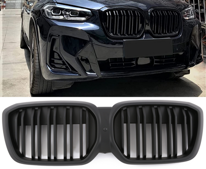 ADATTO PER BMW iX3 G08 LCI GRIGLIA SPORTIVA DOPPIA SPIRALE GRIGLIA NERO OPACO