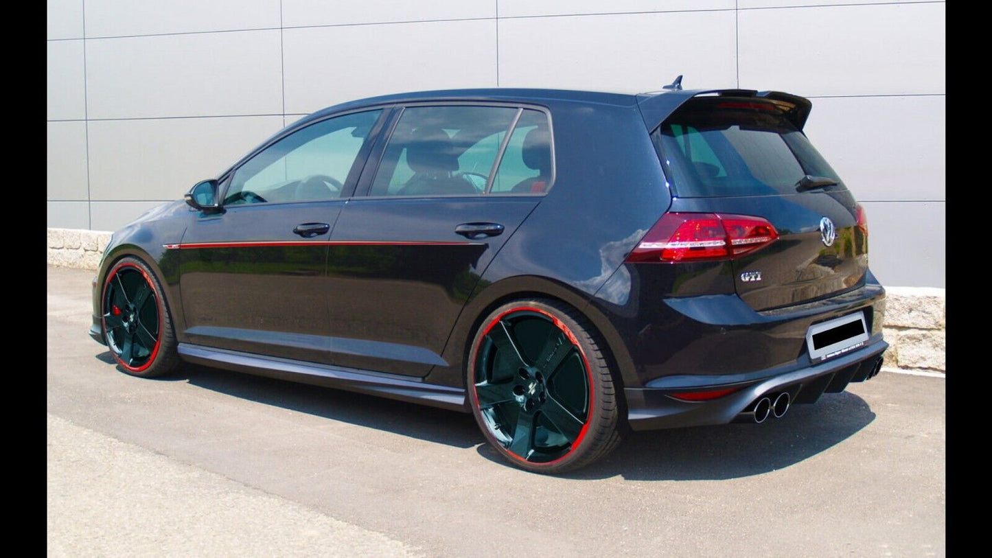 VW GOLF 7 &amp; 7.5 2012-2019 REAR ROOF SPOILER ABS BLACK item 0906