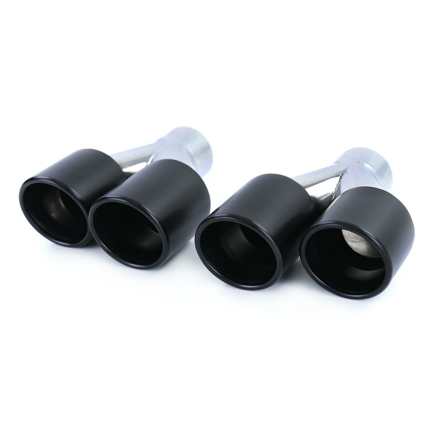 Tubo di scarico sportivo in acciaio inox Trims Nero 89mm Doppio Tondo Universale