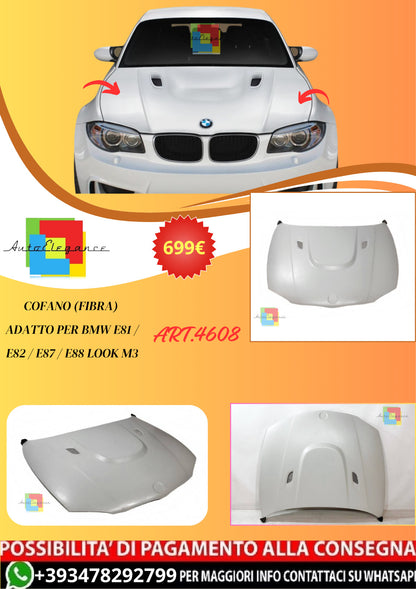 ART.4608 Cofano (Fibra) adatto per BMW E81 / E82 / E87 / E88 Look M3