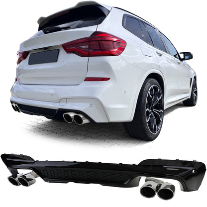 Diffusore posteriore con terminali di scarico cromati adatto per BMW X3 G01