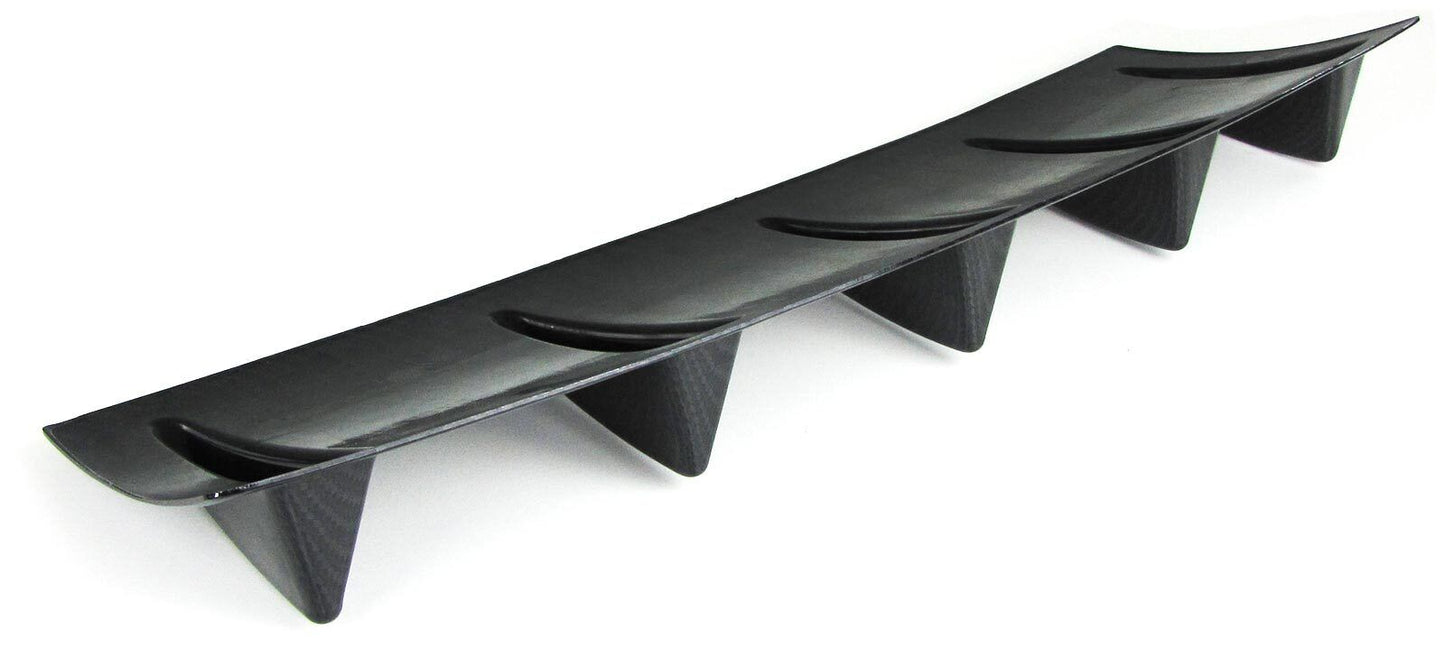 Diffusore posteriore universale per paraurti posteriore con 5 alette carbon look
