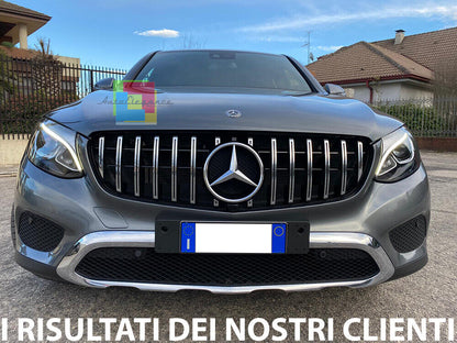 GRIGLIA ANTERIORE ADATTA PER MERCEDES GLC C253 X253 2015-2018 PROFILI SATINATI