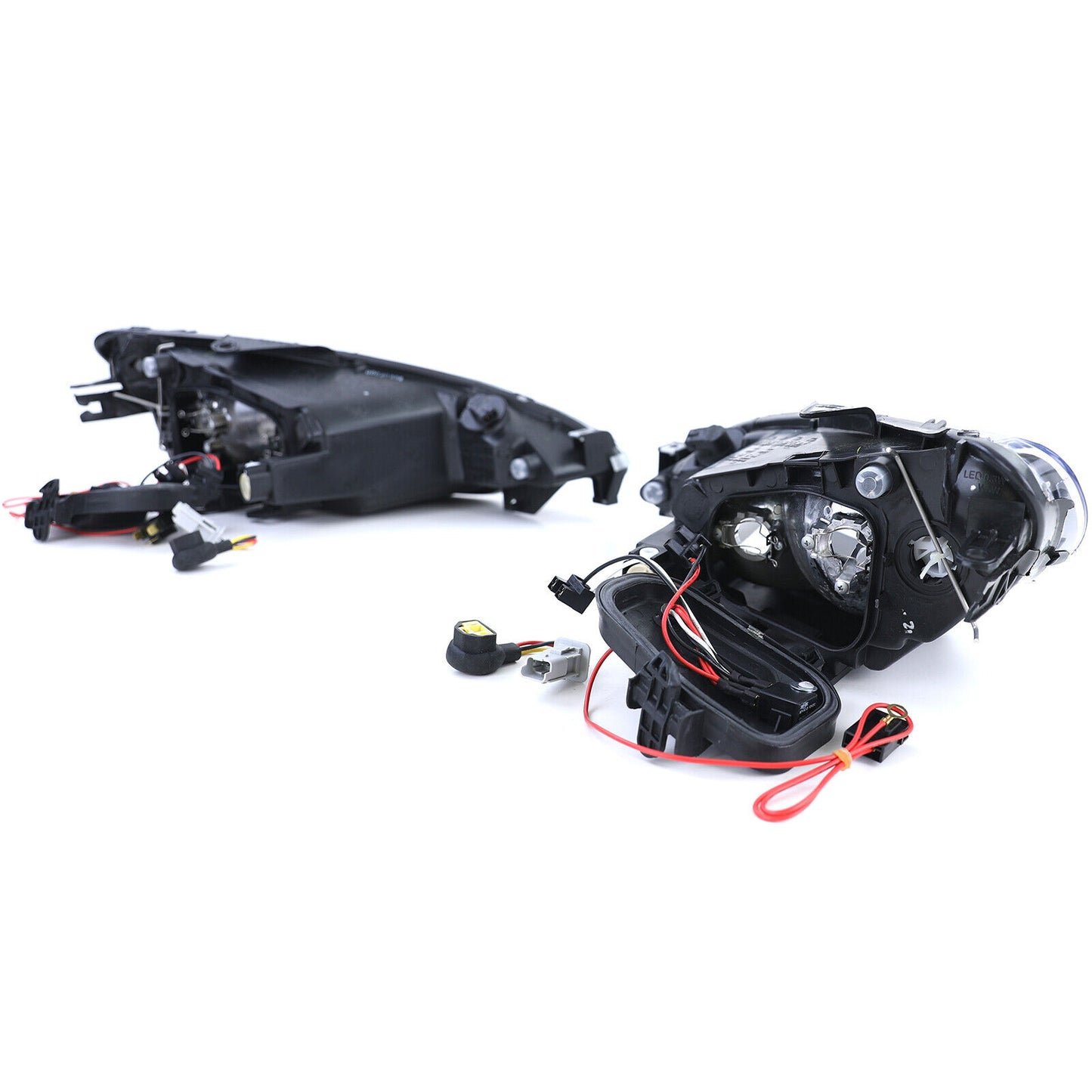 Faro in vetro trasparente nero H7 H7+ adattatore aftermarket compatibile con Peugeot 206 1998-2008