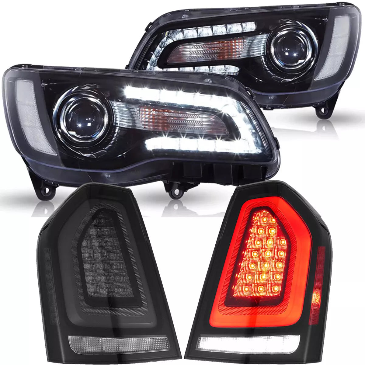 ⭐ART.2938 Kit Fari Anteriori a LED + Fanali Posteriori Fumé – Chrysler 300 ⭐