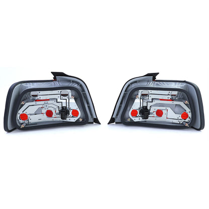 Fanali posteriori Rosso Nero Coppia compatibile per BMW Serie 3 E36 Berlina 90-99