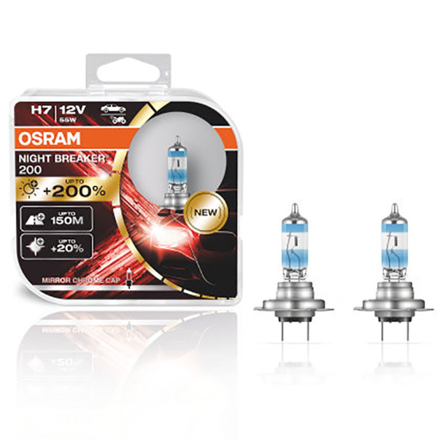 Osram H7 Night Breaker Laser 200 Next Generation 200% più di LUMINOSITÀ Pezzo 2
