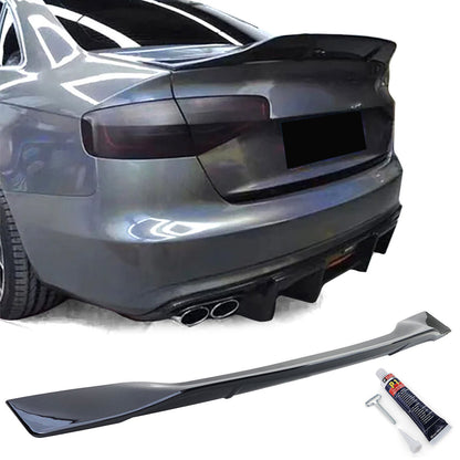 Spoiler posteriore a coda d'anatra nero lucido aftermarket compatibile con Audi A4 8K 07-15 Berlina