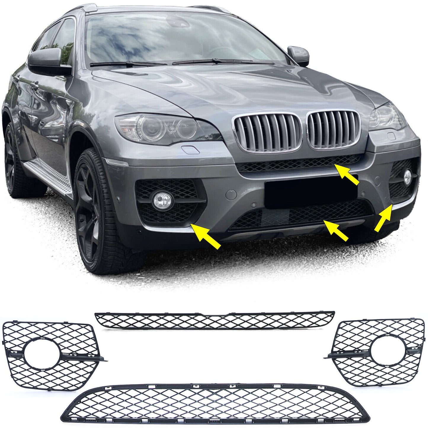 Grille Bumper Fog Light Trim Set Fit For BMW X6 E71 06-14