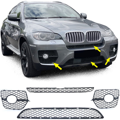Grille Bumper Fog Light Trim Set Fit For BMW X6 E71 06-14