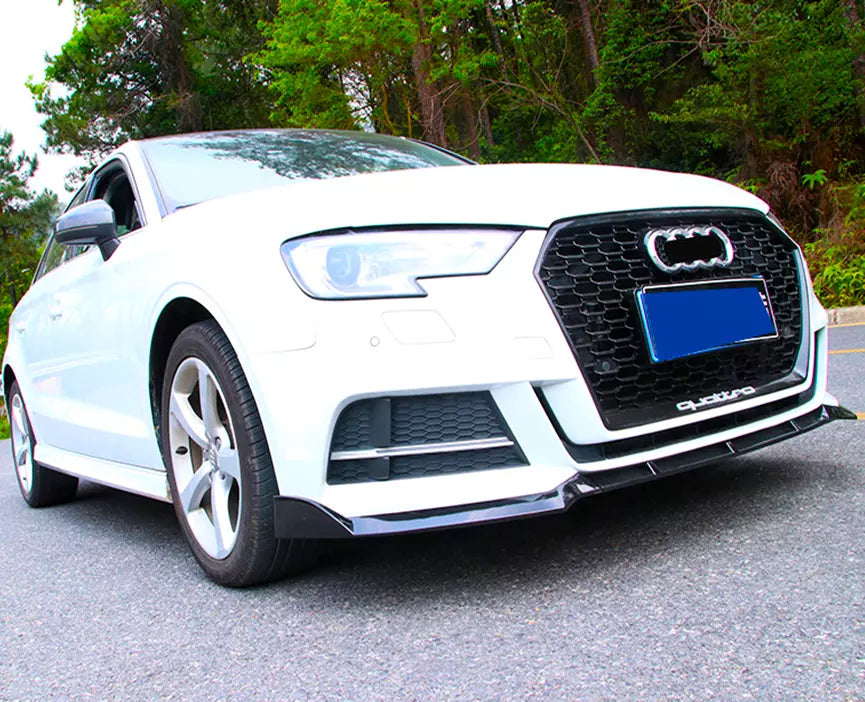 🤍Glossy black splitter suitable for Audi A3 S3 S Line 8V 17-20🤍 