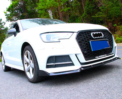 🤍Glossy black splitter suitable for Audi A3 S3 S Line 8V 17-20🤍 