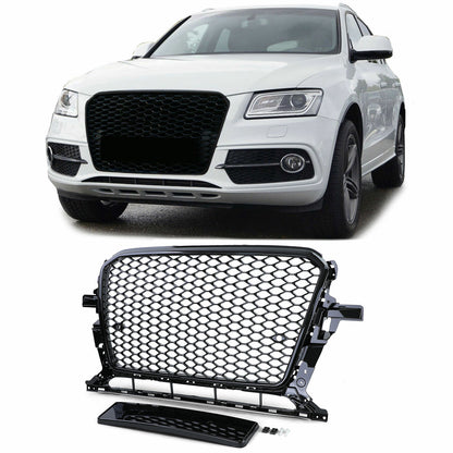 Griglia radiatore a nido d'ape look sportivo senza emblema per Audi Q5 8R 12-16