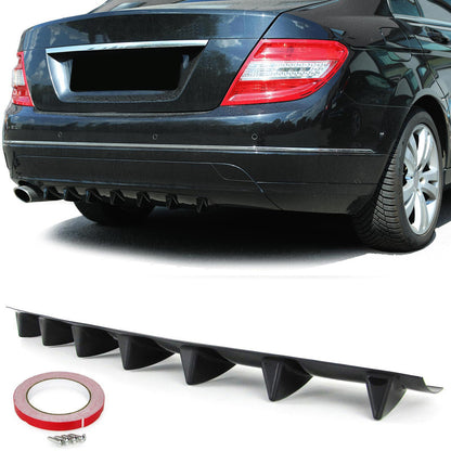 Universal 7-Flat Rear Bumper Diffuser Gloss Black 