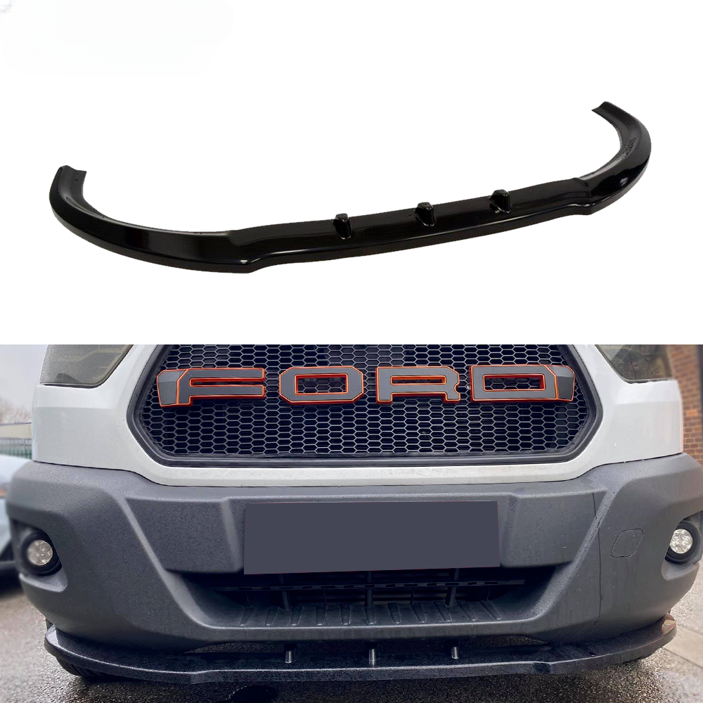Front Spoiler Lip For Ford Transit MK8 2014-2019 Gloss Black