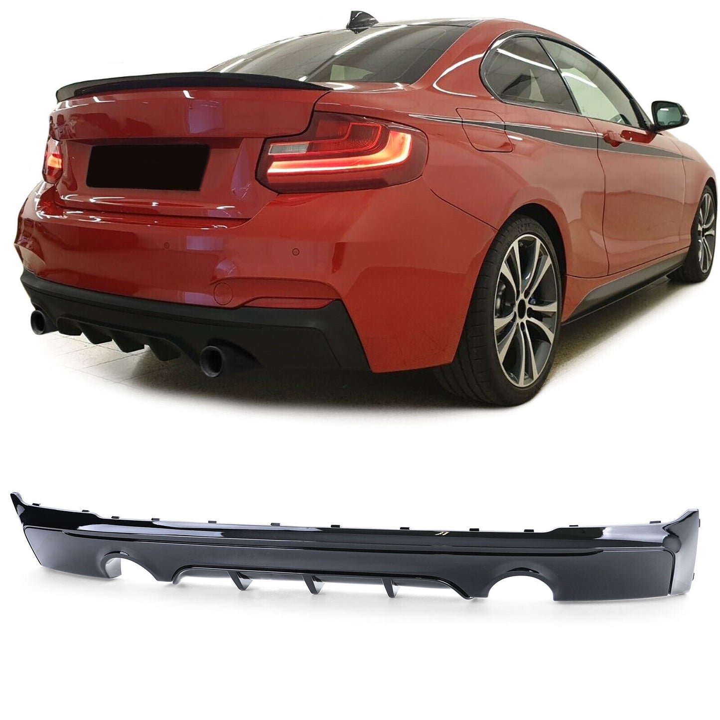 Diffusore Posteriore Performance Nero Lucido adatto aftermarket compatibile con Serie 2 BMW F22 F23 228i M235i