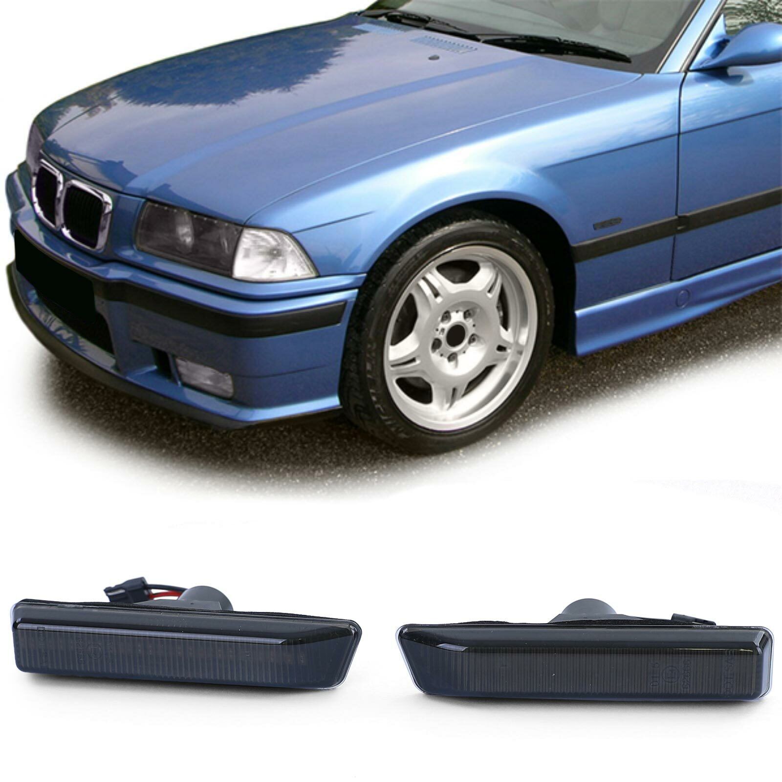 Coppia frecce laterali a LED Fumo Nero adatto per BMW Serie 3 E36 96-00 X5 00-07 AUTOELEGANCERICAMBI