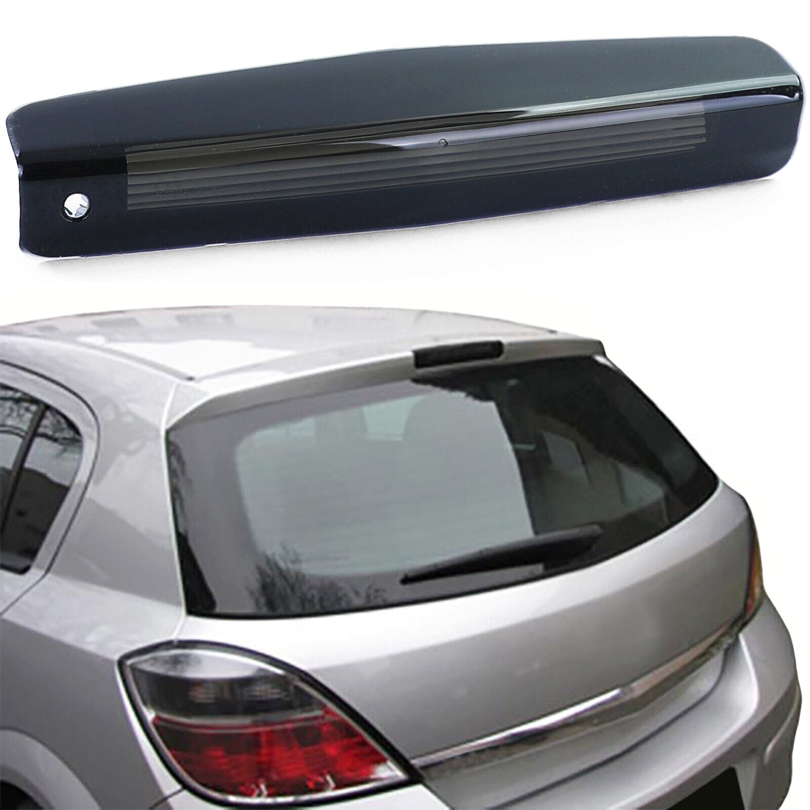 Copertura in vetro trasparente per 3. Luce di stop nera per Opel Astra H 5 porte AUTOELEGANCERICAMBI