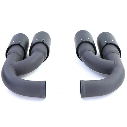 Aftermarket Black Stainless Steel Dual Exhaust Pipes Compatible with Porsche Cayenne 92A 3.0 Diesel 10-14 