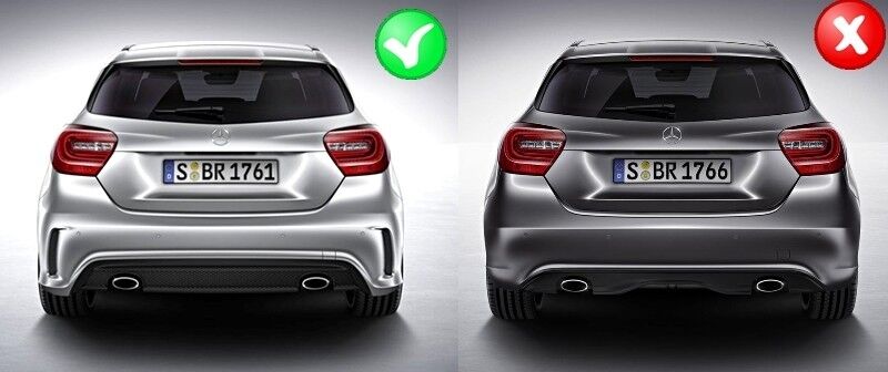 Diffusore Punte Scarico Posteriore Per Mercedes W176 12-18 A-Class Sport Pack