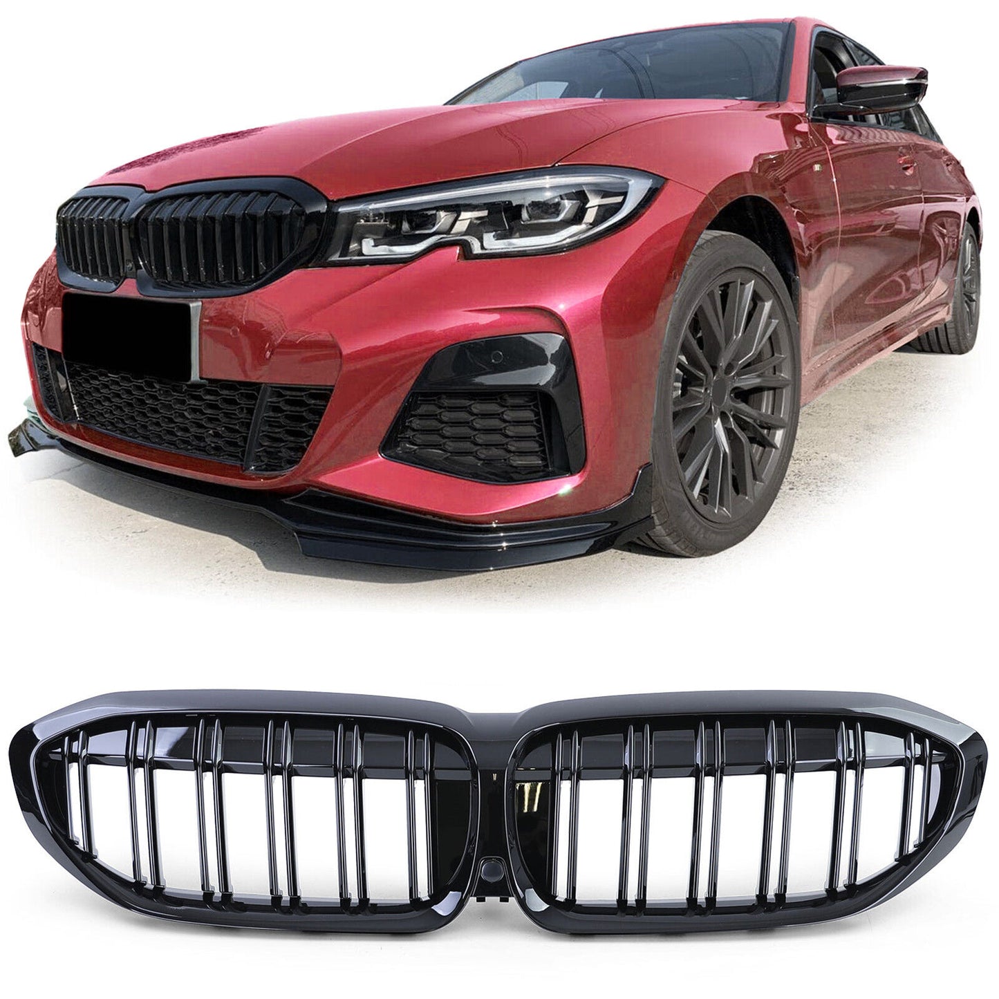 Griglia radiatore sportiva doppia barra prestazioni lucida adatta per BMW