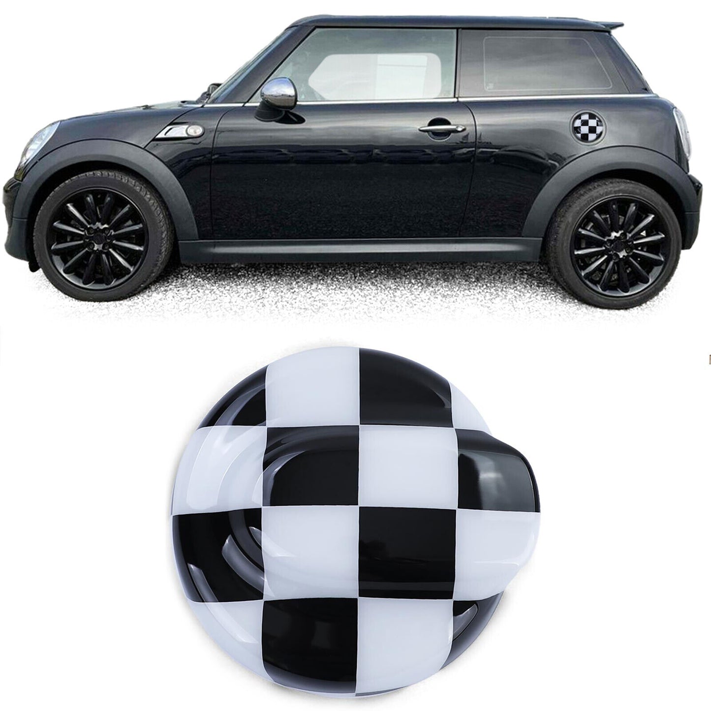 Coperchio serbatoio nero bianco per mini R56 R57 R58 R59 R60- AUTOELEGANCERICAMBI