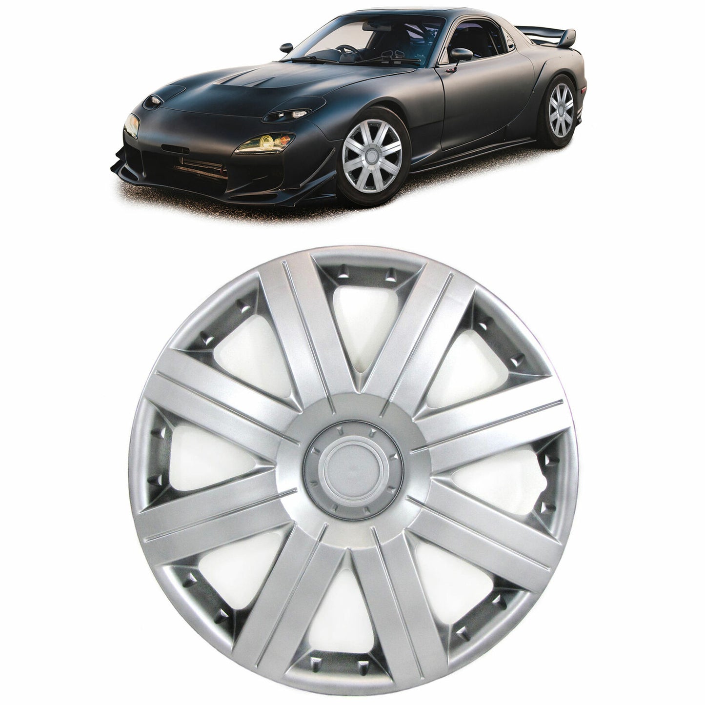 Copricerchi per cerchi in acciaio Set Tenzo-R II 15"" Argento-