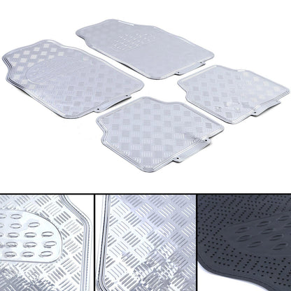 Car Rubber Mats Universal Aluminum Ribbed Plate Look 4 