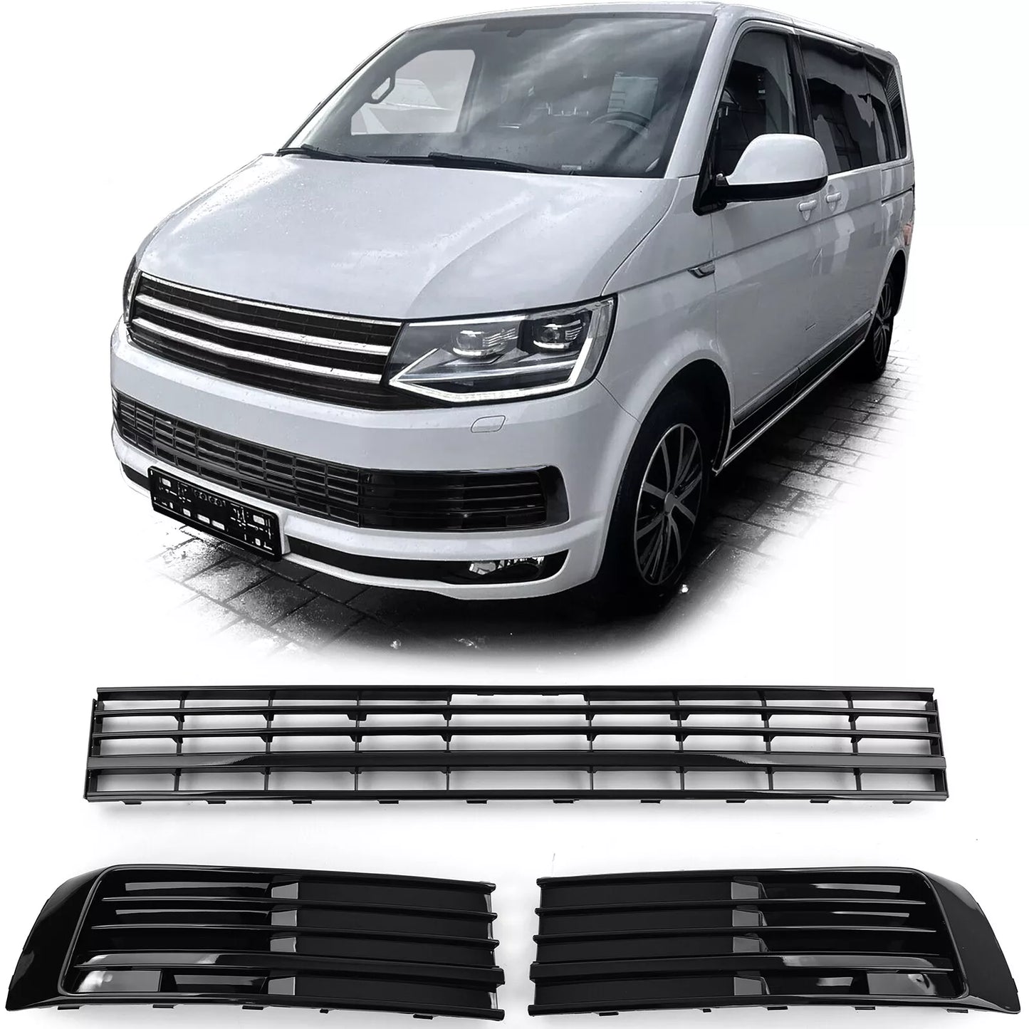 💎Griglia Nero Lucido per VW T6 Multivan senza ACC 2015-2019💎