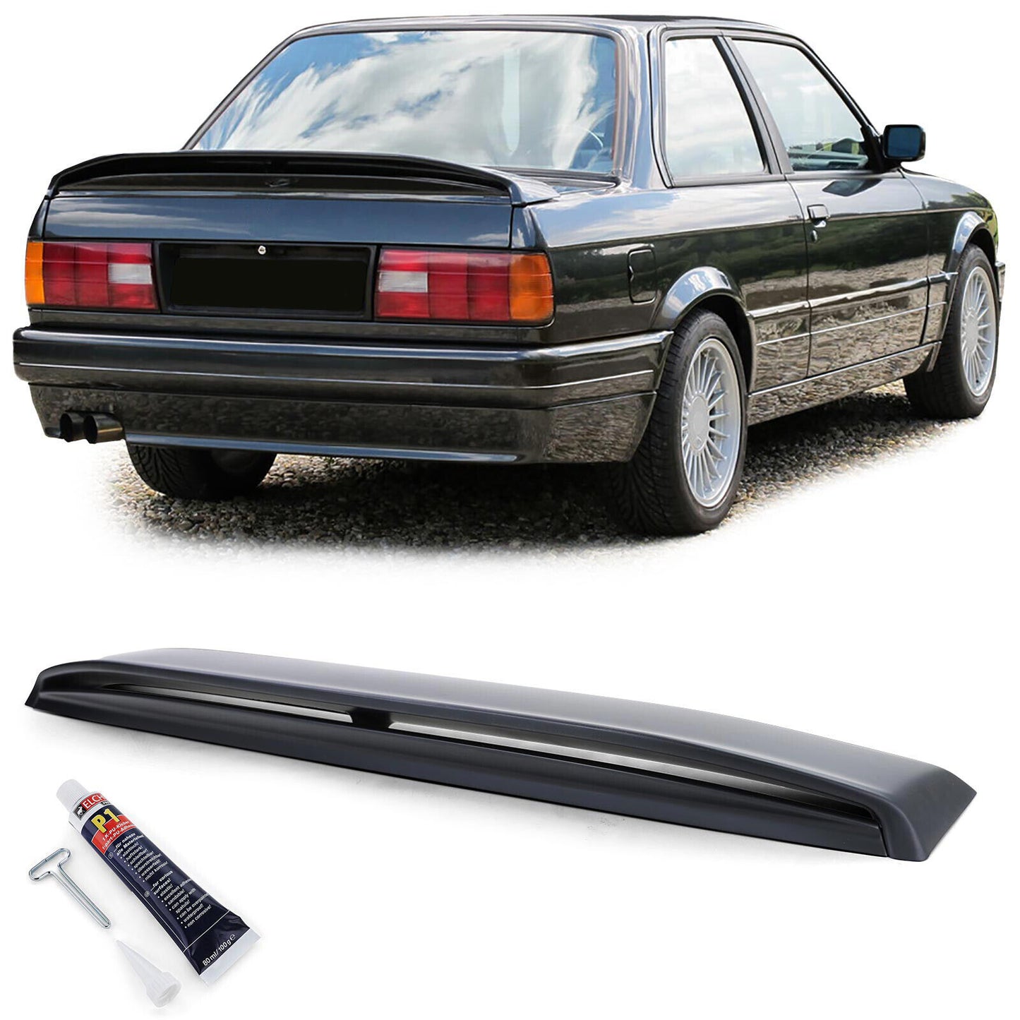 Labbro spoiler posteriore Sport 2 con ABE aftermarket compatibile con BMW Serie 3 E30 Limo Convertible 82-93