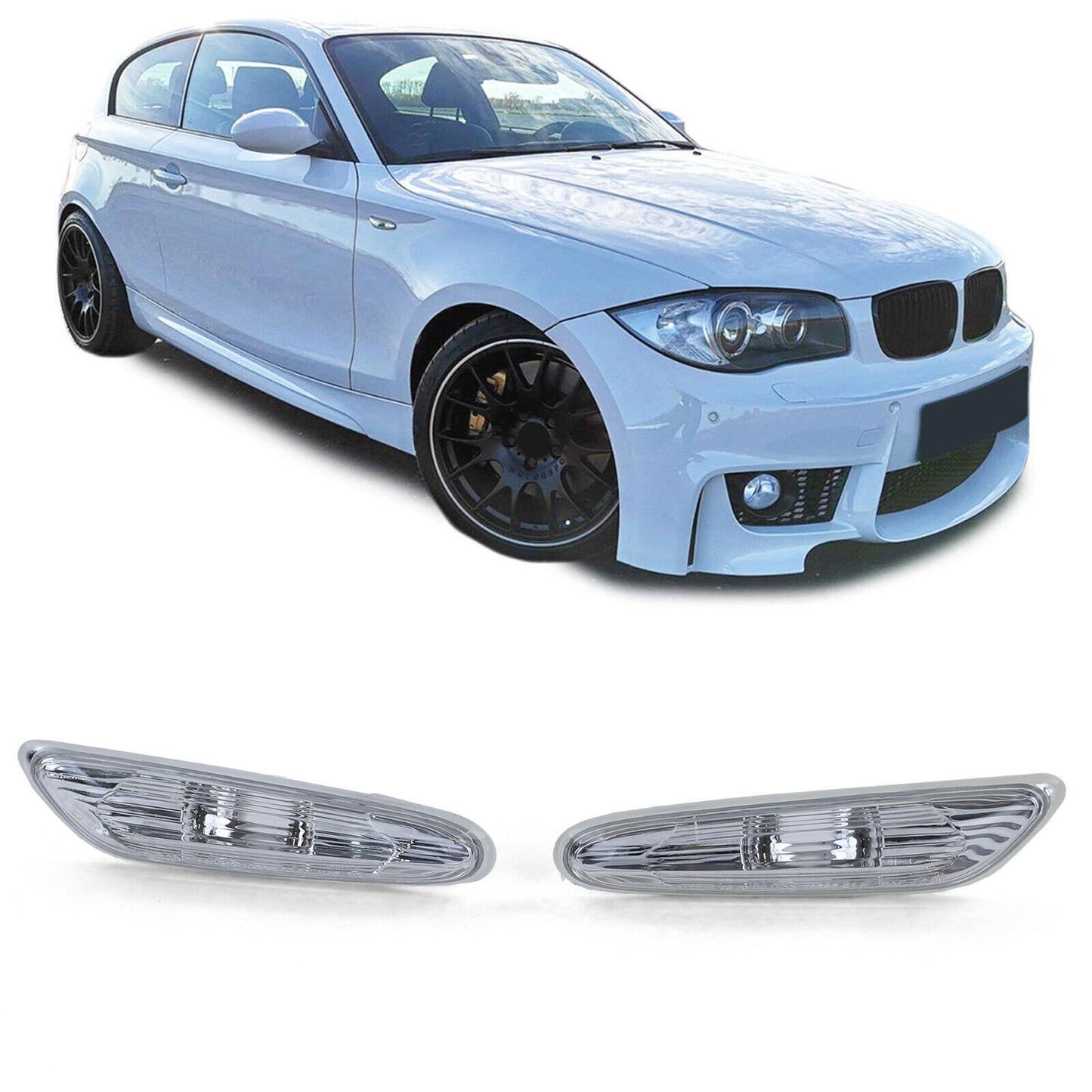 Coppia frecce laterali bianche per BMW X1 E84 dal 09 Serie 1 E81 E87 04-12 AUTOELEGANCERICAMBI