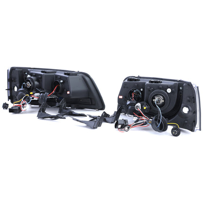 Fari con luci di marcia diurna a LED in ottica nera per VW Transporter Bus T5 03-09