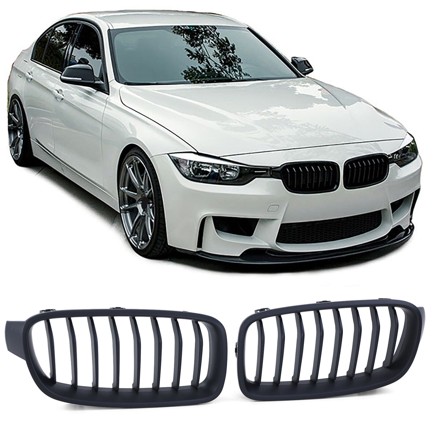 Performance sports radiator grille matt black for BMW 3 Series F30 F31 11-19- 