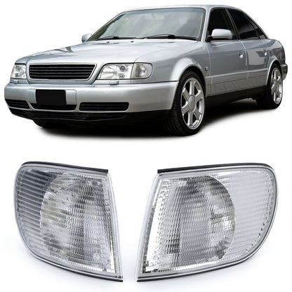 Coppia frecce bianche sinistra destra aftermarket compatibile con Audi A6 C4 94-97