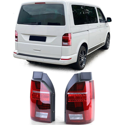 Fanale posteriore Facelift Rosso Trasparente aftermarket compatibile con T6 Bus con Portellone 15-19