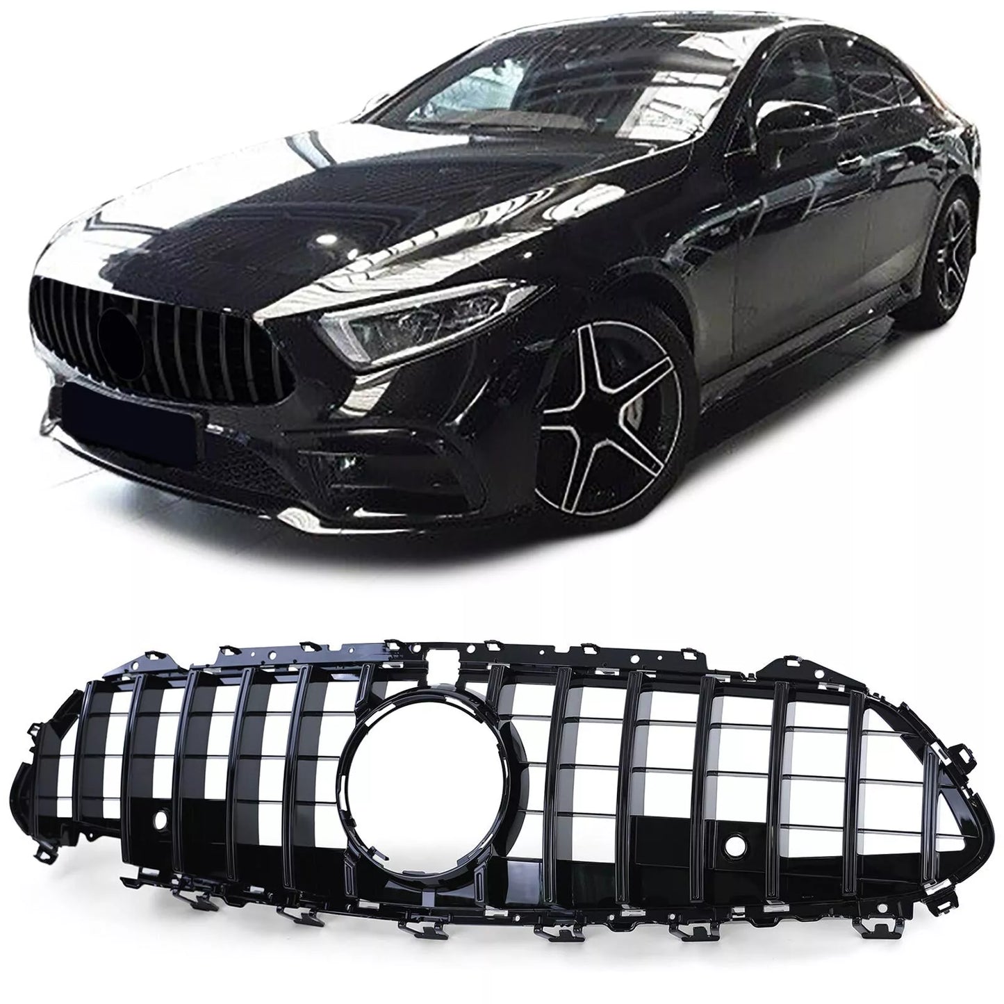 💎Glossy Black Sport Grille For Mercedes CLS C257 2018-2023💎