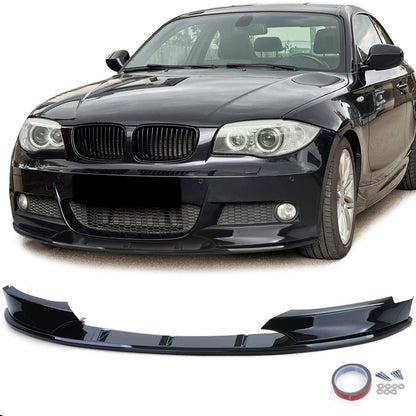 Spoiler anteriore lip performance nero lucido aftermarket compatibile con BMW Serie 1 E82 E88 11-13