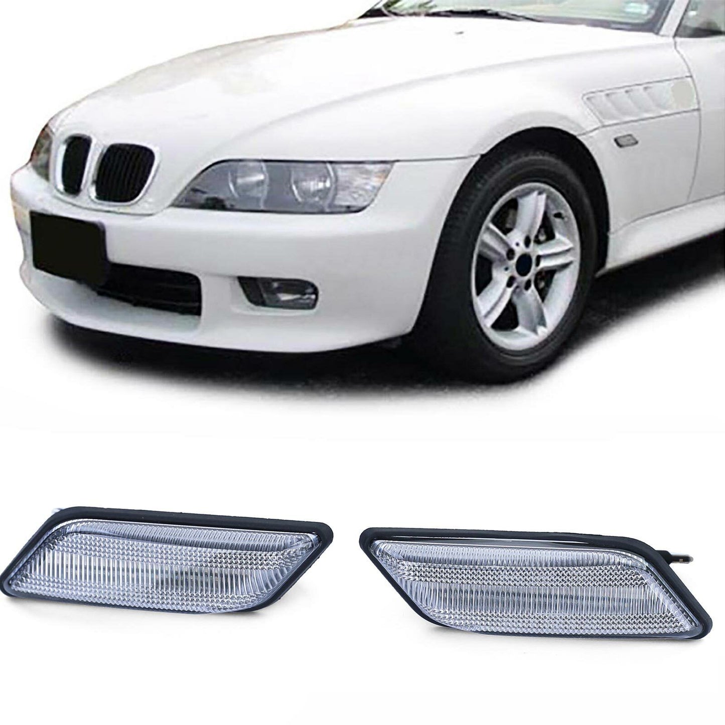 Coppia frecce laterali a LED bianche adatte per BMW Z3 Coupe Roadster 94-02- AUTOELEGANCERICAMBI